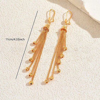 Круглые серьги-кольца с кисточками из латуни RO3697-1