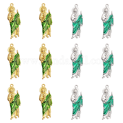 12 шт. 2-х цветные эмалевые подвески из сплава большие ENAM-CA0001-54-1