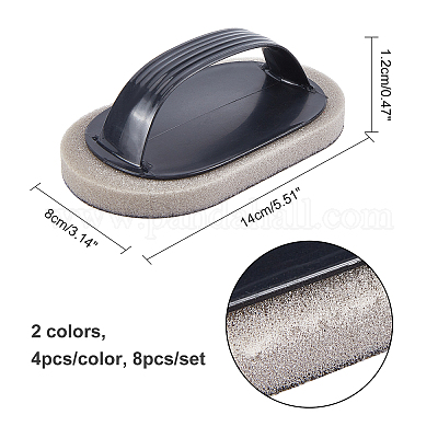 8 шт. 2-цветная портативная наждачная губка для мытья посуды AJEW-OC0002-10-1
