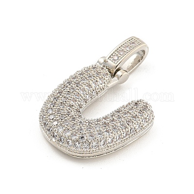 Латунные микропаве прозрачные подвески с фианитом KK-B099-01P-U-1