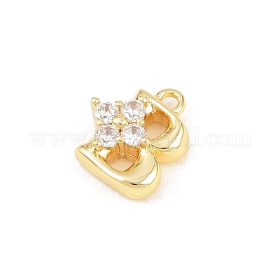 Messing micro pave klar zirkonia charme&nbsp;KK-Z151-18G-B-1