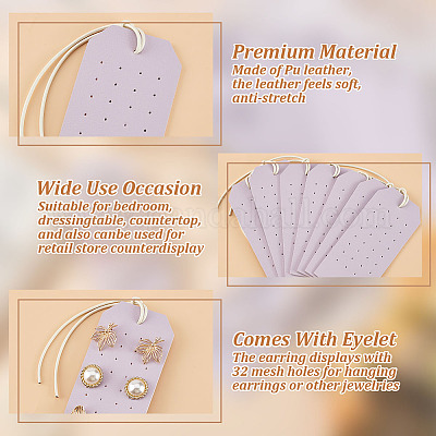 Держатель-органайзер для сережек-гвоздиков из искусственной кожи&nbsp;AJEW-WH0505-32A-1