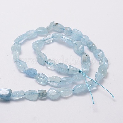 Природные аквамарин самородков шарик пряди G-M298-20-1