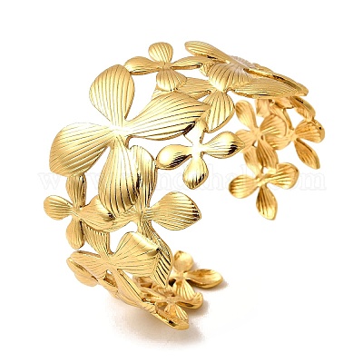 Браслеты-манжеты из нержавеющей стали 304 BJEW-L705-04A-G-1