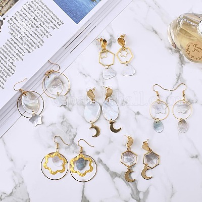 Наборы для самостоятельного изготовления сережек в геометрическом стиле DIY-SC0013-20G-1