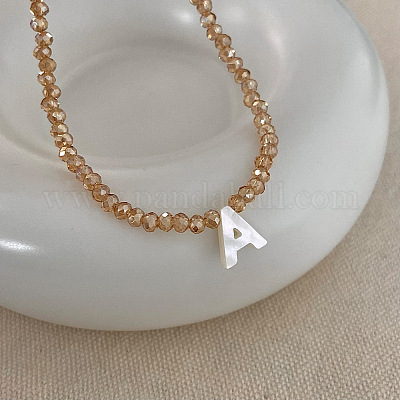 Подвеска с инициалом из натуральной ракушки FS-WG76541-01-1