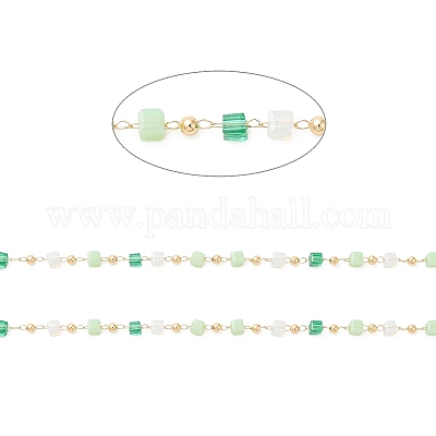 Граненый куб и круглые цепочки из бисера CHC-G018-03KCG-01-1