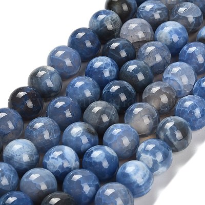 Окрашенные естественный агат бисер пряди G-G203-10M-12mm-1