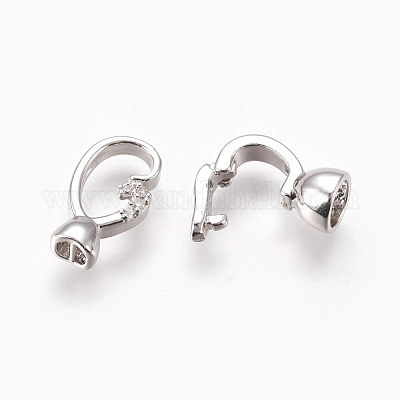 Латунные микро проложить кубического циркония раз за застежками KK-P164-08P-1