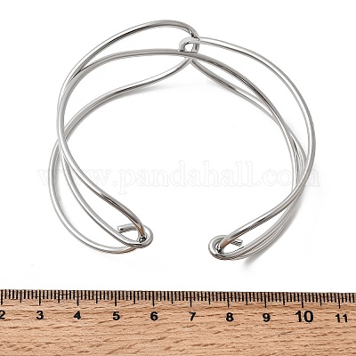 Браслеты-манжеты из нержавеющей стали 304 для женщин BJEW-Z150-01P-03-1