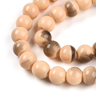 Выпечка окрашенные стеклянные бусины пряди DGLA-N013-8mm-07-1