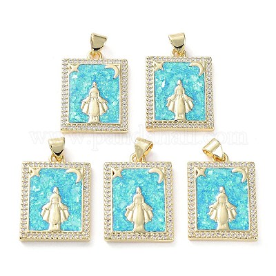 Покрытие стойки латунь микропаве прозрачные подвески из кубического циркония KK-C041-06E-G-1