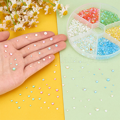 6 пакетик 6-х цветных кабошонов из смолы MRMJ-PH0002-82-1