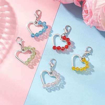 Подвесные украшения из сплава и стекла HJEW-JM04591-1