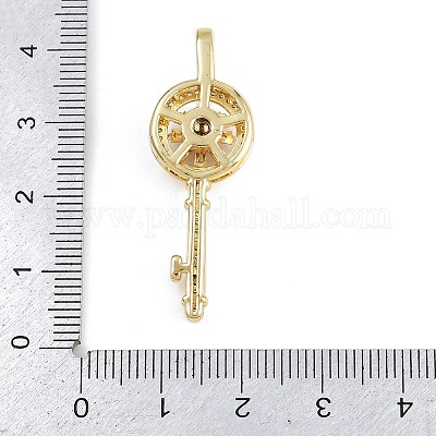 Латунные микропаве прозрачные подвески с фианитом KK-D409-21G-1