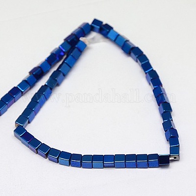 Гальванизировать немагнитных синтетический гематит бисер пряди G-J170A-3x3mm-02-1