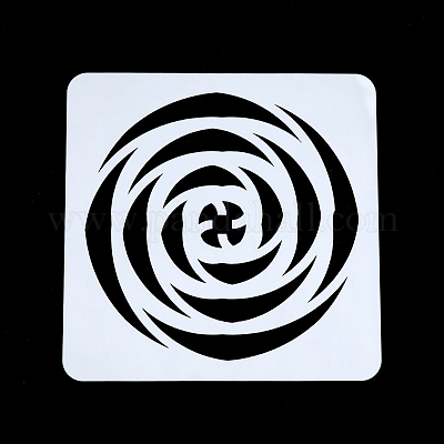 Вихревой узор экологически чистый ПЭТ пластик полый трафарет для рисования силуэт DRAW-PW0008-04O-1