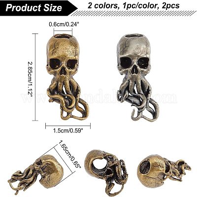 2 шт. 2-х цветные латунные европейские бусины KK-FH0004-59-1