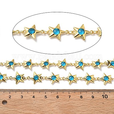 Латунные цепи со стеклянными звеньями CHC-R001-06G-03-1