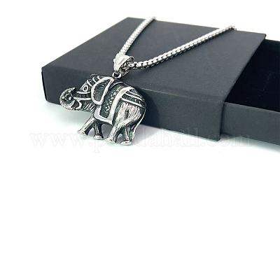 Винтажный кулон в виде слона из нержавеющей стали для женщин и мужчин OM1513-1