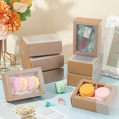 Складные ящики для бумаги с прозрачной пластиковой крышкой CON-WH0095-68B-05-1