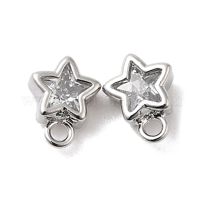 Фурнитура для сережек-гвоздиков из латуни с кубическим цирконием KK-Q048-16P-1