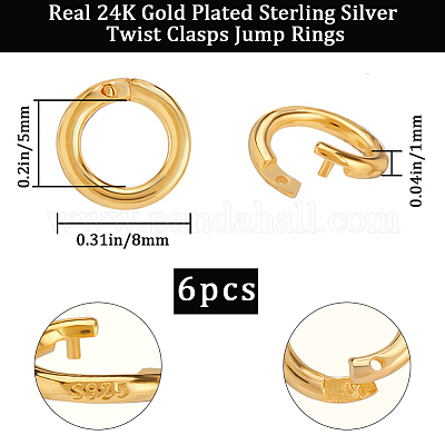 6 шт. 925 серебряных кольца-замка STER-BBC0008-69B-G-1