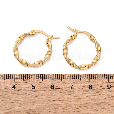 201 серьги-кольца из нержавеющей стали X-EJEW-A054-05C-G-1