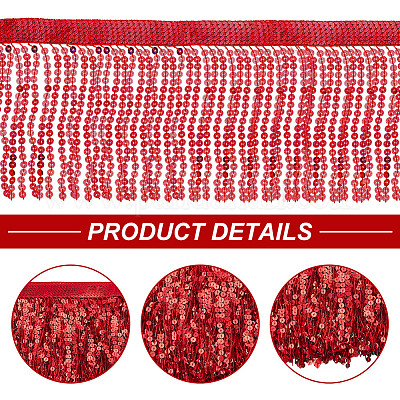 10 ярд полиэфирной кружевной ленты с кисточками DIY-WH0430-569A-1