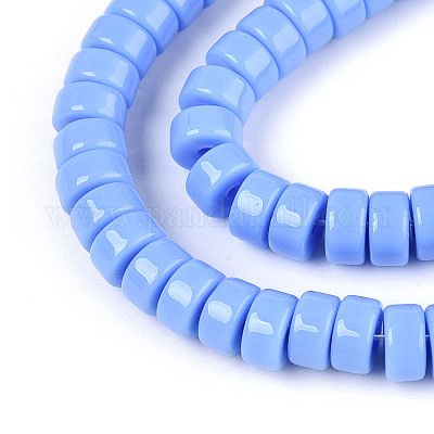 Непрозрачные сплошные цветные стеклянные бусины GLAA-N026-3x6mm-08-1