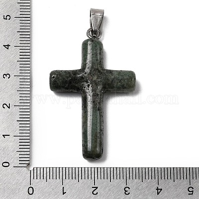 Подвески-кресты из натурального мохового агата KK-D021-04D-P-1