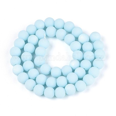 Нити из матовых непрозрачных стеклянных бусин GLAA-T032-P8mm-MBB10-1