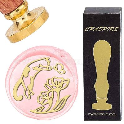 Латунные восковые печати с деревянной ручкой AJEW-WH0412-0168-1