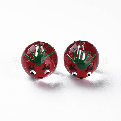 Прозрачные стеклянные эмалевые бусины GLAA-N049-008-1