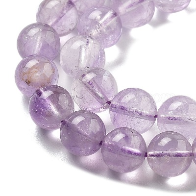 Нити круглых бусин из натурального лавандового аметиста G-L411-12-8mm-1