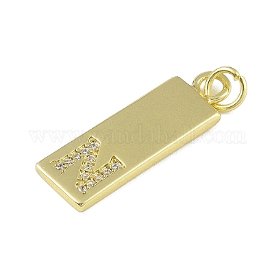 Латунные микропаве прозрачные подвески с фианитом KK-P266-06G-N-1