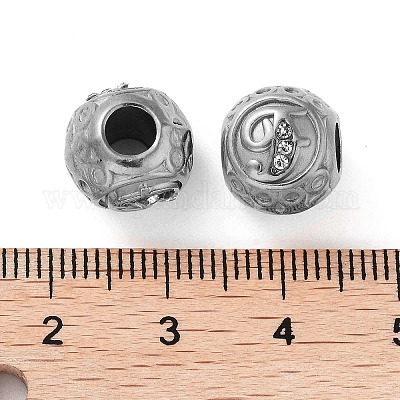 Европейские бусины из нержавеющей стали 304 со стразами STAS-A092-10F-P-1