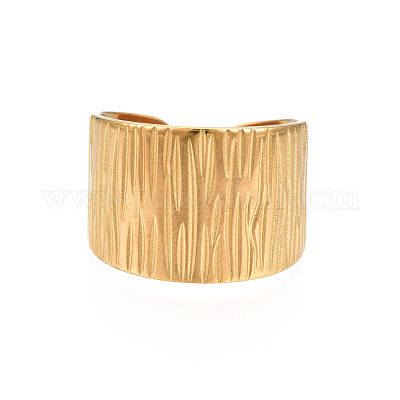 Ионное покрытие (ip) 304 текстура из нержавеющей стали открытое манжетное кольцо RJEW-S405-258G-1