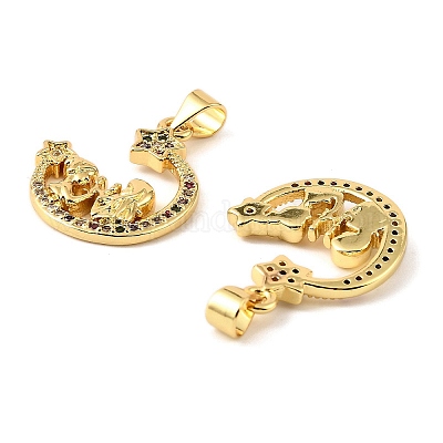 Латунные микро проложить кубического циркония подвески KK-M324-02C-G-1