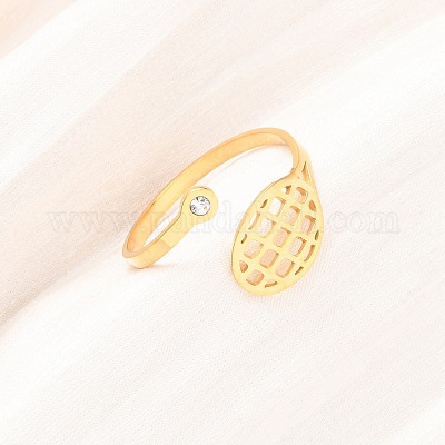 Открытые кольца манжеты из нержавеющей стали 304 RJEW-D337-01D-G-1