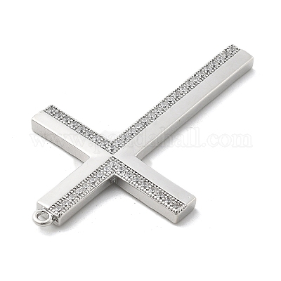 Латунные микропаве прозрачные подвески с фианитом KK-L228-01P-01-1