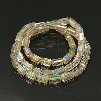 Гальванические стеклянные бусины&nbsp;EGLA-J023-8x4mm-07-1