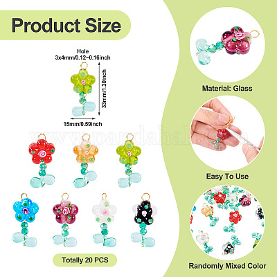 20 шт. подвески из стекла случайного цвета PALLOY-TA00219-1