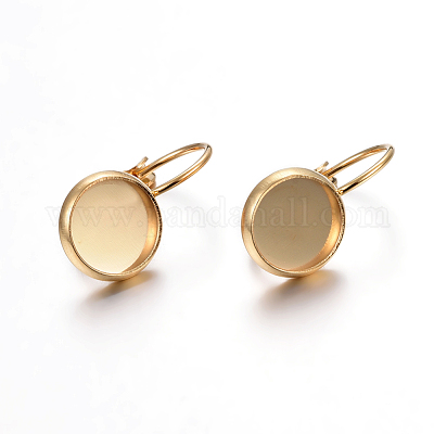 Серьги с застежкой-рычагом из нержавеющей стали 304 STAS-F191-03G-8mm-1