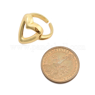 Латунные открытые манжеты для женщин RJEW-F171-01G-01-1