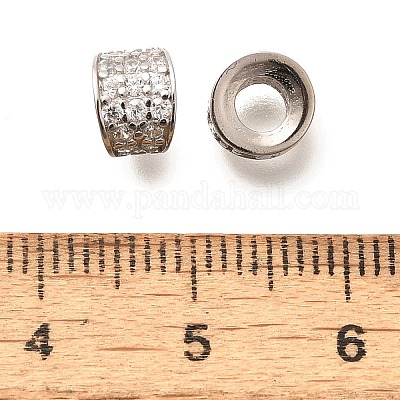 925 бусина из чистого серебра с микропаве и прозрачным фианитом STER-B006-10C-P-1