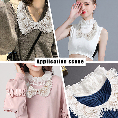 Пластиковый ошейник с жемчугом и кристаллами и стразами AJEW-WH0326-08D-1