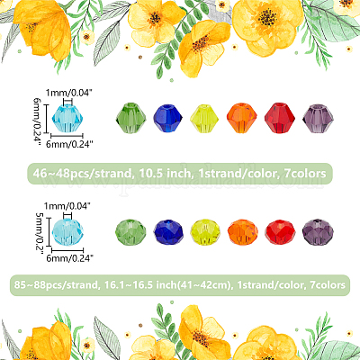 14 нити 14 стиля имитируют австрийские хрустальные биконические стеклянные бусины нити GLAA-WR0001-01-1