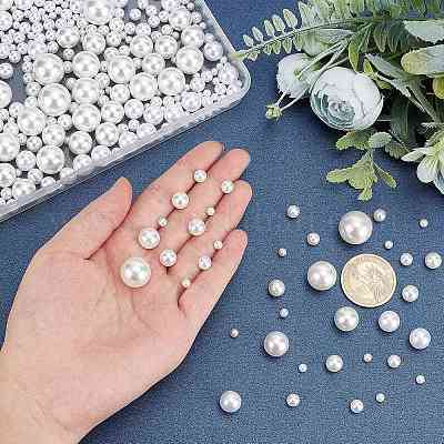 Акриловые имитация жемчужные бусы OACR-PH0001-14-WH-1