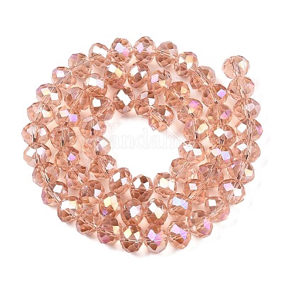 Стеклянные бусины с гальваническим покрытием  EGLA-A044-T8mm-B21-1